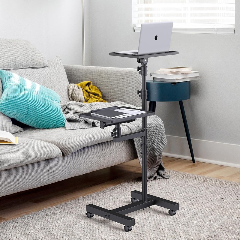 Facilife 2 Shelves Projector Stand Tripod, Mobile Laptop Cart on
