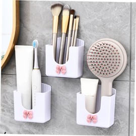 jojofuny 4pcs Wall Mounted Remote Control Holder Phone Organizer Punch Storage Box for Home to Install for Items Stylish Design