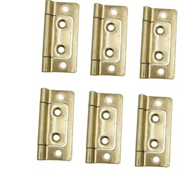2 Inch Non-Mortise Door Hinges Chest Hinges Box Hinges Heavy Duty Vintage Furniture Hardware, Pack of 6, Gold