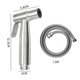 NIYATA Bidet Hand Shower for Toilet, Bidet Stainless Steel Hand Shower with 1.5 m Hose and Holder, Wall Mount Hand Bidet Sprayer for Sink, Bathroom, Kitchen