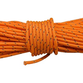Ultra Light Dyneema Reflective Orange Rope 2mm Diameter | 200kg Breaking Strain | Tent Guy Guide Rope | Suitable for Sailing, Dinghy, Yachting, Cruising, Racing (M, 30, meter)