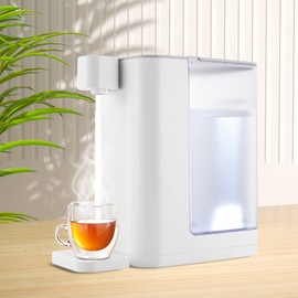 Instant Hot Water Dispenser, 3L/102Oz Electric Tea Kettle, Countertop Hot Water Dispenser, Adjustable 5 Temperatures & 2 Water Outputs, with Safety Lock, for Making Tea, Coffee, Hot Milk (White)