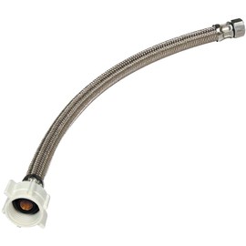 DecoSource Toilet Connector - Braided Stainless Steel Toilet Hose with 3/8 Female Compression Thread x 7/8 Female Ballcock Thread - Toilet Water Supply Line (1, 20 Inch Long)