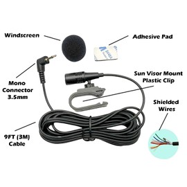 Goodsby Microphone 3.5mm Mic Handsfree Dash Car Stereo Receiver Replacement for Alpine CDE-143BT CDE-175BT CDE-HD137BT CDE-SXM145BT ILX-007 iLX-407 iLX-F409 iLX-F509 INE-S920HD INE-W927HD INE-W960