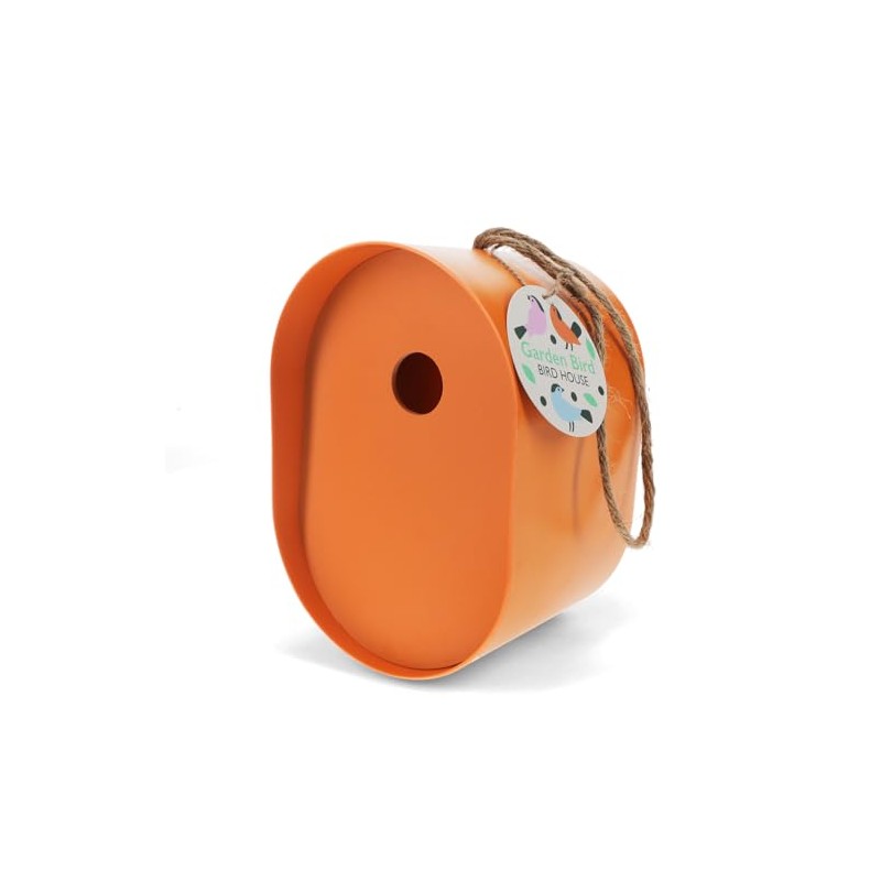 Oval Bamboo Fibre Birdhouse - Orange