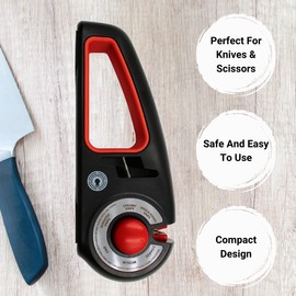 Caliber Gourmet Premium Knife and Scissor Sharpener 7-in-1, Enhance Kitchen Efficiency and Safety, Professional Sharpening Tool, Precision Edge Coarse, Fine Sharpeners Sharpening System and More, Easy