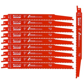 Stud and Nail sawzall Blades,9 Inch 6/12 TPI Reciprocating Saw Blades,Bi-Metal sawzall Blades Nail Embedded Wood(10-Pack)