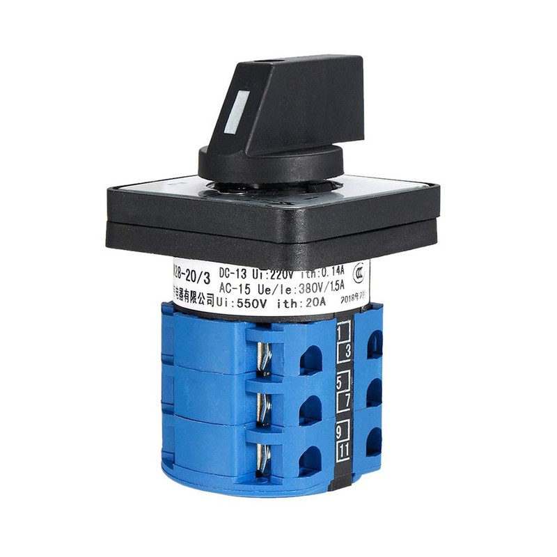 VictorsHome Changeover Switch LW28-20 3 Positions 12 Terminals Universal Rotary