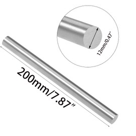 Round Steel Rod, 12mm HSS Lathe Bar Stock Tool 200mm Long, for Shaft Gear Drill Lathes Boring Machine Turning Miniature Axle, Cylindrical Pin DIY Craft Tool, （12x200mm） 2pcs