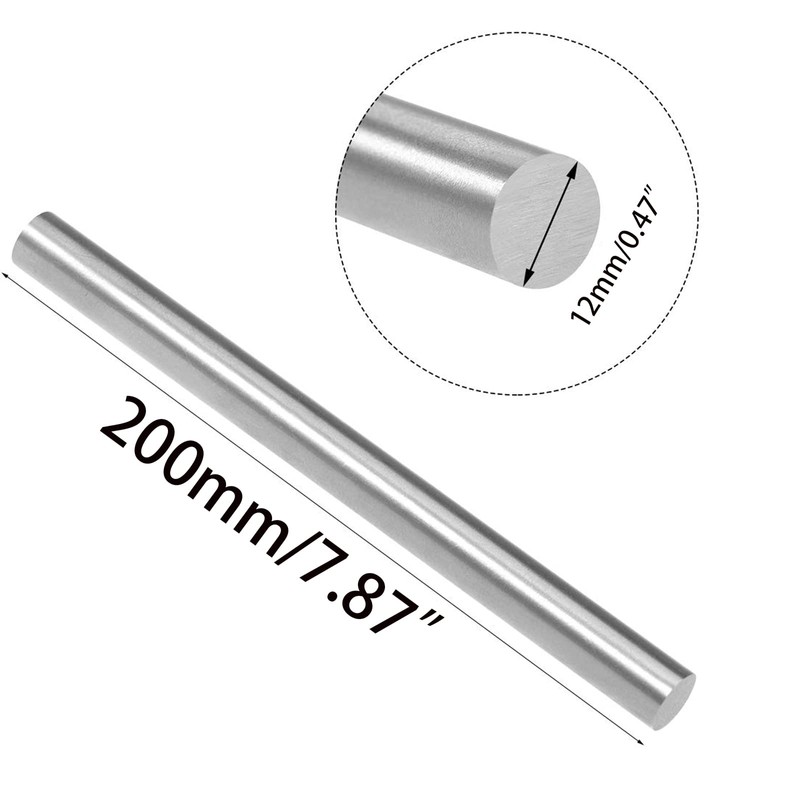 Round Steel Rod, 12mm HSS Lathe Bar Stock Tool 200mm