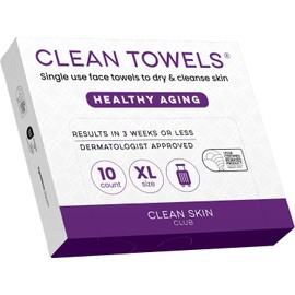 CLEAN SKIN CLUB Toallas Clean Skin Club Healthy Aging Clean Towels® XL, paquete de viaje, suavizan líneas finas, arrugas y textura, toallas faciales desechables, toallitas secas antienvejecimiento, es