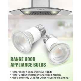 2 PCS E27 Range Hood Light Bulbs Replacement, Fit for Zephyr and Dacor Range Hood and Stove Hoods, 120V 5W 75mm LED Bulb Replace Z0B0011 92348 62351