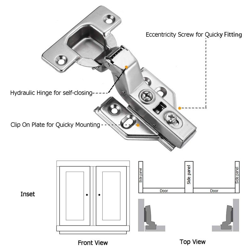Luokim 10 Pack 5 Pairs Frameless Kitchen Cabinet Hinges Soft