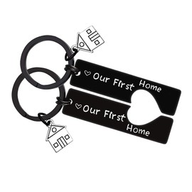 Huwujiu Our First Home Keyring Set First Home Gifts for Couple New Home Gifts Housewarming Gifts for New Homeowner New House Gifts Moving in Gifts for Couple Friends Family