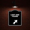 LOST AND FOUND Black Sign Arrow Up Right Aluminum Composite