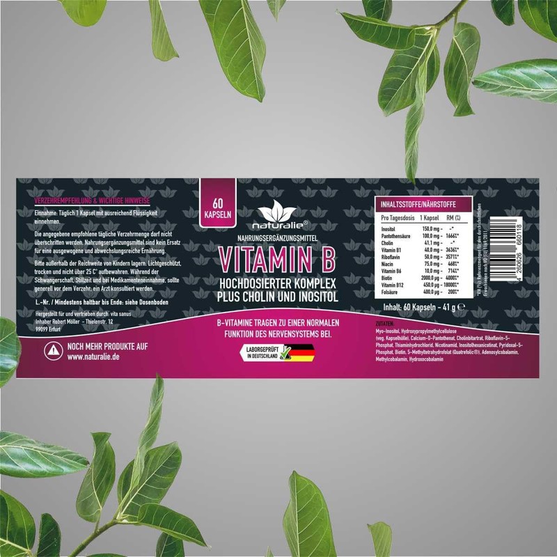 naturalie® Vitamin B Complex Capsules, High Dose with All Bioactive