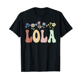 Lola Gifts Women Wildflower Floral Design Lola T-Shirt