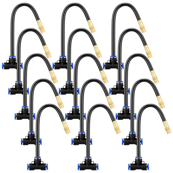 Zonon Brass Misting Nozzles Tee with Built in Hose 360