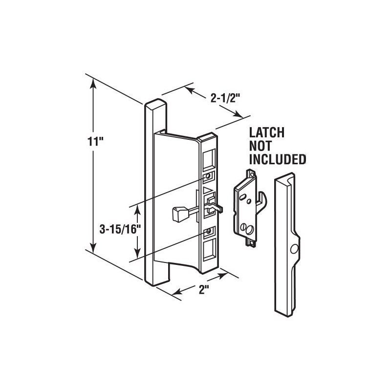 Prime-Line C 1019 Diecast Aluminum, Sliding Door Handle Set with