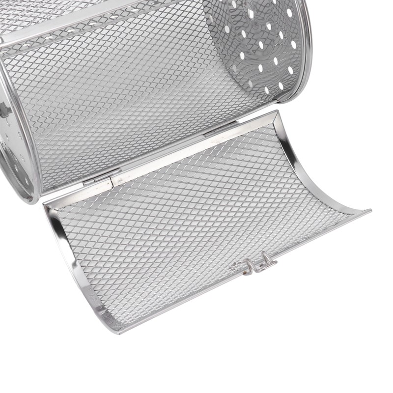 Rolling Grilling Basket Stainless Steel Grill Cage Round Stainless Steel