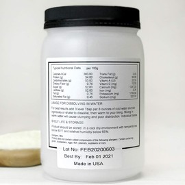 Non-Fat Dry Milk Powder, GRADE 'A', High-Heat Pasteurized, Non-GMO, Gluten-FREE, Made in USA, Net Wt. 1 Lb. 8 oz.
