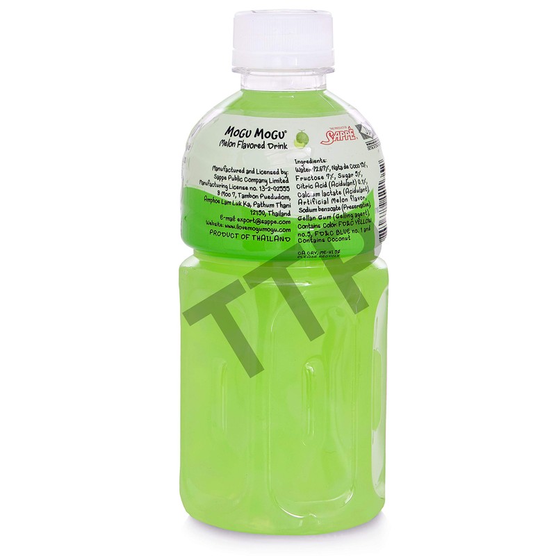Mogu Mogu Juice with Nata De Coco, Melon Flavored, 6