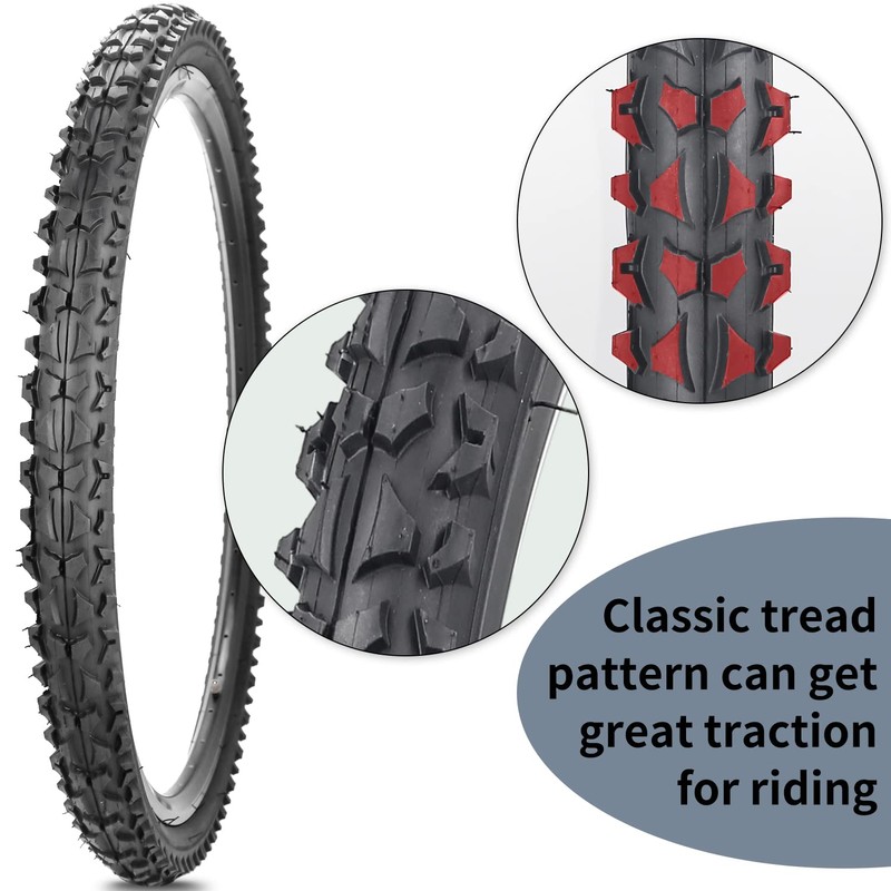 SIMEIQI 2 Pack 24"/26"x 2.125" Bike Tire Folding MTB Mountain