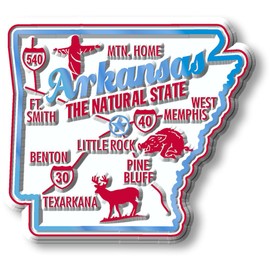 Arkansas Premium State Magnet by Classic Magnets, 2.3" x 2.1", Collectible Souvenirs Made in The USA