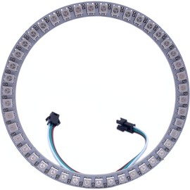 WS2812B 8/16/24/35/45/60/241 LED Pixel Ring Addressable LED Module WS2812 IC RGB Full Colour Round LED Circle DC5V (45 LEDs, White)