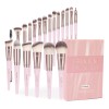 Set 20 Brochas De Maquillaje Profesionales Alta Calidad Color Rosa