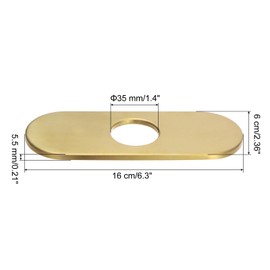 uxcell 6 Inch Hole Cover Deck Plate Escutcheon, Stainless Steel Sink Cover Plate for Bathroom or Kitchen Sink Faucet, Oval Brushed Gold