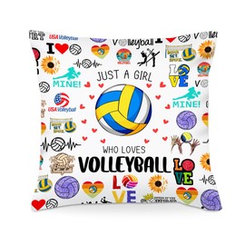 Volleyball Decor Throw Pillow Covers Inspirational Gifts for Women Volleyball Stuff Gifts for Teen Girls Volleyball Players Teams Birthday Gifts for Her Best Friend BFF Bestie 18x18 Inch Pillowcase