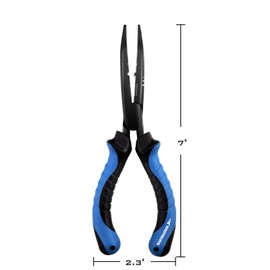 KastKing Intimidator Fishing Pliers, Corrosion Resistant Teflon Coated Fishing Tools, Tungsten Carbide Cutters, Saltwater Resistant Fishing Gear.