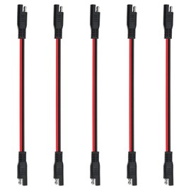 GTIWUNG 5 Stück SAE zu SAE 2-Poliges Verlängerungskabel Gleichstrom SAE-Anschluss Kabel, SAE bis SAE Schnellverbindungs-/Trenn-Verlängerungskabelbaum 12AWG 33CM für Auto Motorräder Solarpanel
