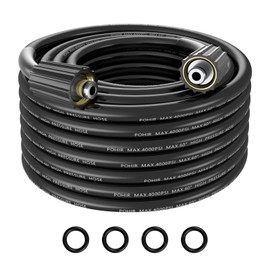 POHIR Pressure Washer Hose 25FT, Kink Resistant Power Washer Replacement Hose 1/4 Inch with M22 14MM Swivel, Lightweight Pressure Washer Extension Hose 4000 PSI
