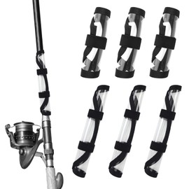 Gosknor 6pcs Fishing Lure Wraps, 2 Sizes Bait Gloves for Rod Transparent Visible Hook Cover Lure Shield Guard to Protect Fishermen Safe Fishing Accessories (Single Strap & Double Strap)