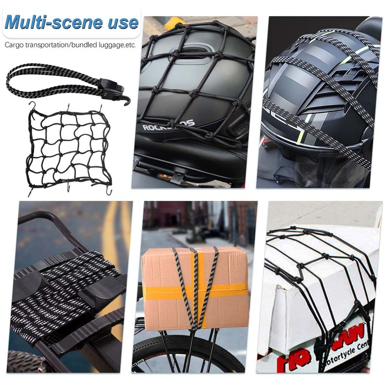 HOOPOE Bicycle Luggage Rack Tie Down Straps 5 Pack Rubber