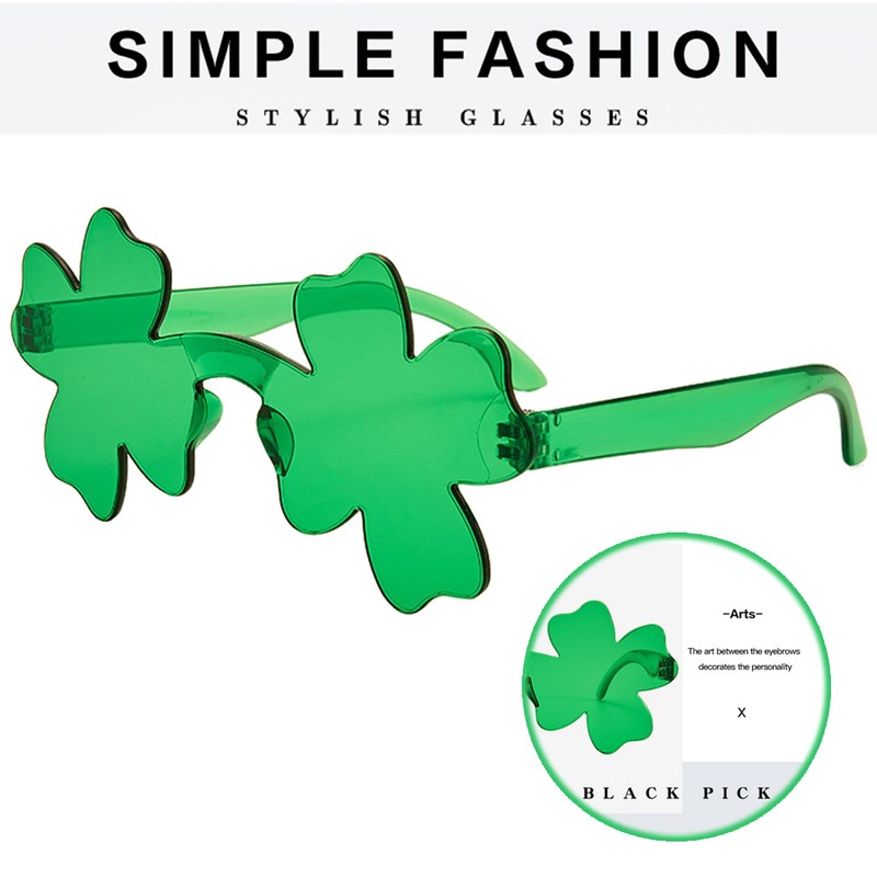 Aeergured St. Patricks Day Shamrock Sunglasses Irish Green Four Leaf