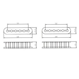Guitar humbucker pickup bobbin 52mm pole spacing 15mm high ABS