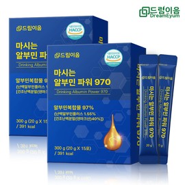 Dream Eum Drinkable Albumin Power 970 Liquid Stick 20g x 15 packs, 2 boxes / 드림이음 마시는 알부민 파워 970 액상 스틱 20g x 15포 2박스