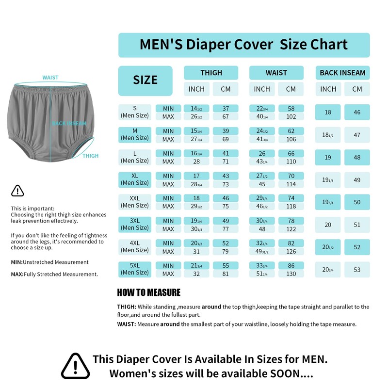 EEOST Adult Diaper Cover for Incontinence Noiseless Leak-Protection Underwear Plastic