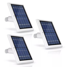 Wasserstein Solar Power Panel for Wyze Cam Outdoor Security Outdoor Camera (3 Pack) - White