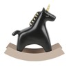 Rocking Horse Statue Black Small 13.5x4.5x14.5cm/5.3x1.8x5.7 Decorative Horse Sculpture Crafts