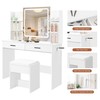 KAMABOKO Vanity Desk with Lighted Mirror, Makeup Vanity Table with