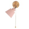 Macaron Bedside Wall Lamp Space Saving Pink Lampshade Wall Sconces