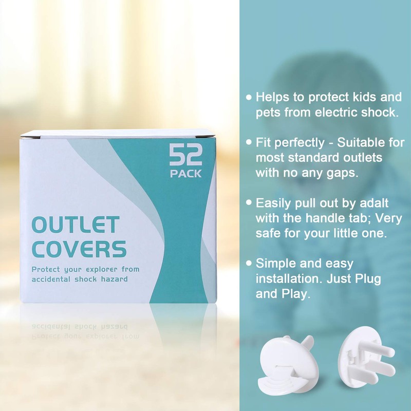 PRObebi Outlet Covers Baby Proofing 52 Pack, Plug Covers for