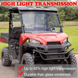 MDPROMCP Full Windshield For Ranger Midsize 570 15-21/Ranger 500 17-22/Ranger EV 15-22/Ranger ETX 15-16, Scratch-Resistant Front Windshield (Fit For Pro-fit Framed Cage)