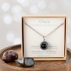 Little Gems Jewels Handmade Gemstone Fidget Spinner Necklace, Onyx &