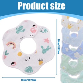 QOCUILC Set of 6 Baby Bibs | Soft & Absorbent Cotton | Adjustable Press Studs | Absorbent Drool Bibs for Boys & Girls | Perfect Protection When Eating, multicoloured
