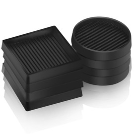 Tanstic 8Pcs 3x3 Square Rubber Furniture Caster Cups Round Rubber Caster Cups Rubber Anti Skid Caster Cups Rubber Furniture Coasters Non Slip Furniture Pads for Couch Table Bed(Black)